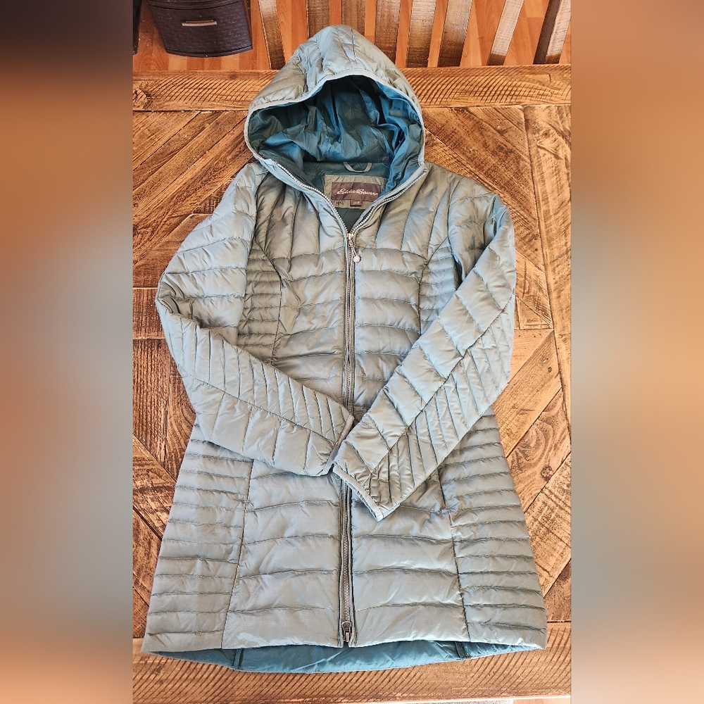 Eddie Bauer Astoria Down Parka Light Pine Green Size Small